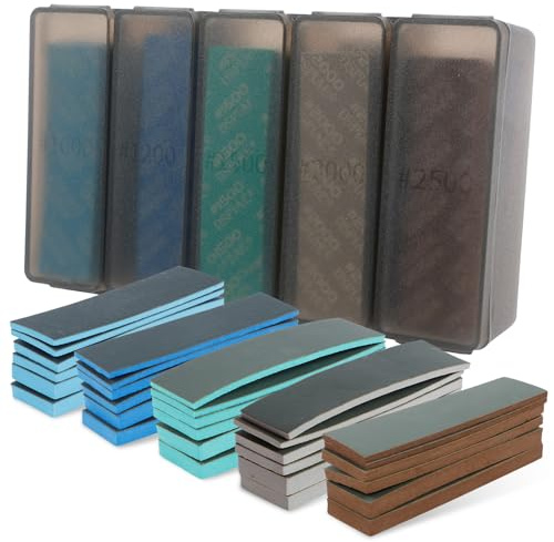 Foppla 30 Stück Schleifschwämme,weiche,Flexible Nass-Trocken-Schleifpapier,180-2500 Körnung Handschleifblöcke,DREI Stärken,Schleifpads für Holz,Trockenbau,Metall,Farbe, Autoreparatur (#1000-#2500)
