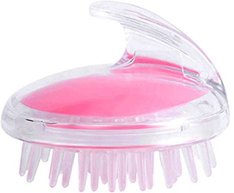 Cepillo de champú masajeador de cuero cabelludo con cerdas de silicona suaves y flexibles, limpiador ergonómico para el cuidado del cabello para la cabeza