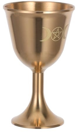 Amosfun Tazza in Metallo Vintage Coppa Calice in Rame Delicata Coppa Buddista Per Offerte Da Tavolo Calice Decorativo Piede Da Tavolo