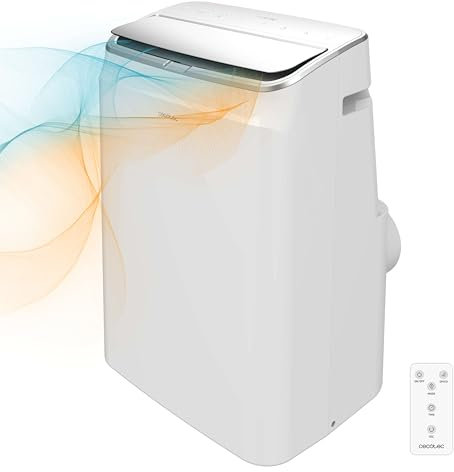 Cecotec Condizionatore Portatile con Telecomando e Pompa di Calore ForceClima 12600 Soundless Heating. 12000 BTU. Display LED. 5 modalità. Deumidificazione. Copertura 28 m2
