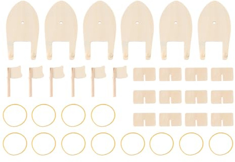 CENPEK 6-teiliges DIY-Segelboot aus Holz, unfertiges Modellboot-Bastelset zum Bemalen und Dekorieren, handgefertigte Holzboot-Materialien für Heimwerkerarbeiten