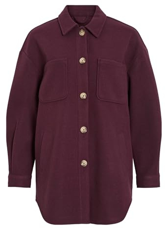Vila Female Jacke Female Damen Oversize Hemdjacke VIKIMMI mit Knopfleiste – Leichte Shacket mit Brusttaschen und Seitentaschen