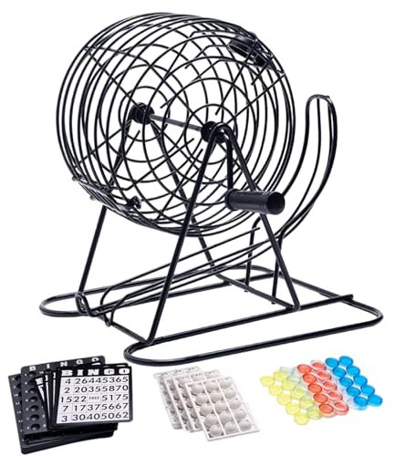 Máquina de lotería de bingo de metal, jaula de bingo, gimnasta de boletos de sorteo, jaula de dibujo manual, dispositivo de bolas, máquina de bolas de números, jaula de arrastre para juegos de