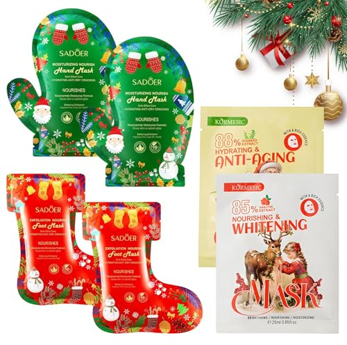Weihnachts Hautpflegeset, Fußmaske Feuchtigkeit Socken, Weihnachtsgeschenke