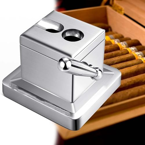 Cortador en V doble y cortador recto para puros, cortador de mesa de acero inoxidable apto para viajes