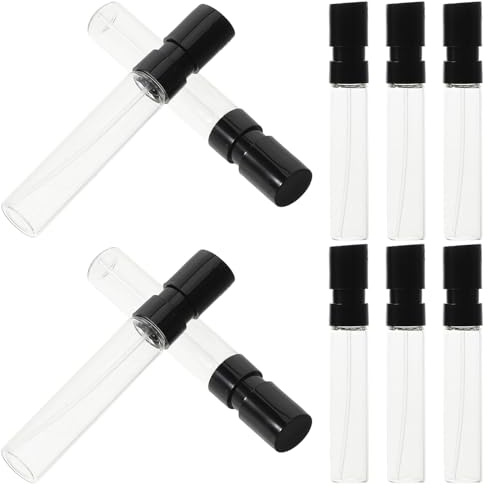 Garneck 10pcs 2ml Mini Glass Spray Bottles Portable Travel Perfume Atomizers Refillable Fine Mist Fragrance Sprayers French Clip Cap Tiny Cosmetic Containers