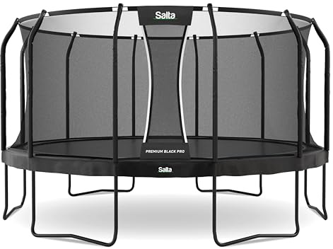 Salta Premium Black Pro - ø460cm - TÜV geprüft - Schwarz - Outdoor Trampolin, Gartentrampolin, Rund - Schwarz