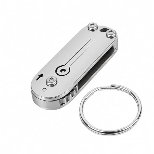 Mini Pocket Utility Tool, Stainless Steel Folding Box Cutter with Keyring, Compact EDC Cutting Tool for Outdoor Camping, Hiking, Daily Parcel Opening, UK Legal Carry