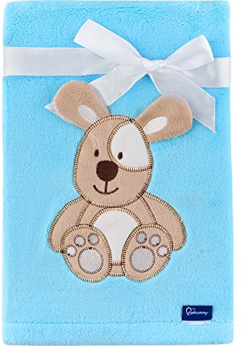 Be Mammy Warme Kuscheldecke Babydecke Blanket Baby Geschenk BE20-168 (Blau - Hund)