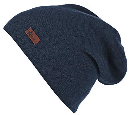 Sterntaler Baby - Mädchen Bonnet Unisexe Souple Avec Écusson En Cuir, Âge: 12-18 Mois, Taille: 49, Bleu (Marine) Strickmütze, Blau (Marine 300), One Size (Herstellergröße: 49)