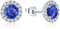 JO WISDOM Ohrstecker Silber 925 Damen Runde Ohrringe Stecker mit 3A Zirkonia Kristall Dezember Geburtsstein Tansanit Farbe,Schmuck für Frauen