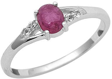 Shine Jewel Bague en argent sterling 925 avec tourmaline rose et topaze blanche, Pierre, Tourmaline rose et topaze blanche,
