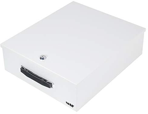 HMF 142-07 Abschließbare XL Dokumentenkassette für Ordner | DIN A4 / B4 | Lichtgrau