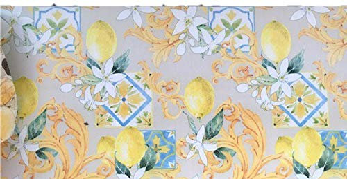 Tappeto cucina a metraggio PVC largo 50 cm marmette cementine azulejo (STAR-LIMONI)