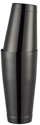 Boston Shaker Cocktail Set Couleur Gun Métal Noir Lesté Double Timbale 850ml + 530ml Acier Inoxydable Ensemble Tin on Tin Shaker Accessoires Barman Bartender Mixologie