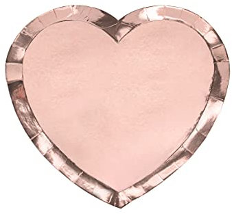 6 Assiettes Coeur Rose Gold