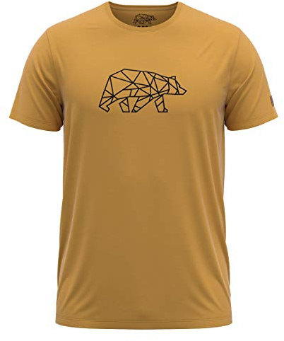 FORSBERG Finnson T-Shirt mit stylischem Bär Brustlogo Rundhals für Herren in Vier verschiedenen Farbkombinationen, Farbe:gelb/schwarz, Größe:XL