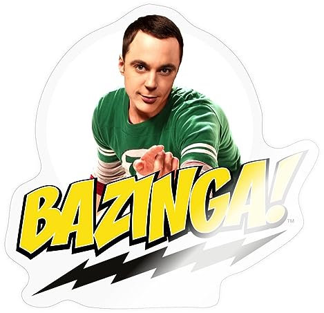Spreadshirt The Big Bang Theory Spruch Bazinga Sticker, max. 10x10 cm, 10 x 10 cm, Transparent glänzend