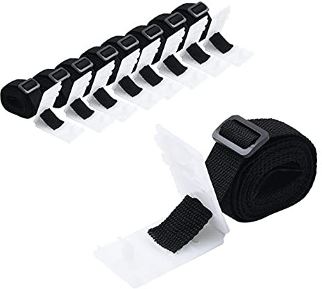 Festnight Juego de 8 Cintas de sujeción extralargas y Grapas de Repuesto para Sistema de Enrollado móvil, para Lonas y Cubiertas de Piscina 1,8m