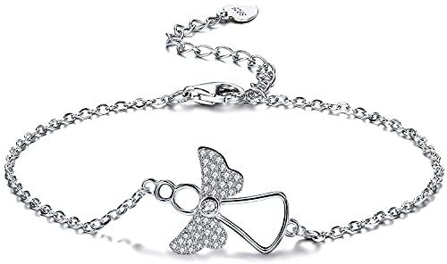 Bo&Pao Damen Armband Schutzengel Silber 925 für Frauen und Mädchen, 21 cm, verstellbar