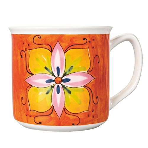 Villa d'Este Home Tivoli Tazza colazione decoro Pantelleria, collezione Infinito in new bone china, 350 ml