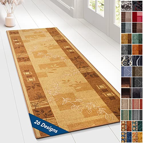 der Meisterei Teppichläufer auf Maß Flur Läufer Brücke Teppich Agadir Akzent Wohnteppich beige Meterware rutschfest 67 cm breit 67 x 100 cm