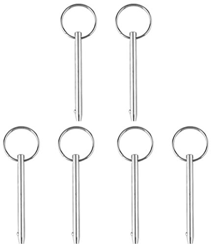 Kigauru Door hinges 6 Pcs Quick quick release marine pins quick release locking pin quick release hitch pin Release Pin Bimini (Color : Silverx3pcs, Size : 7.5X0.6CMx3pcs)