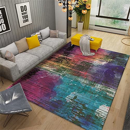 Kunsen Teppich Schlafzimmer Benutzerdefiniertes Wohnzimmer voller Abstrakter Kunst Designer Farbe 1ft 12''X2ft 11'' deko Wohnung Günstiger Teppich60X90CM