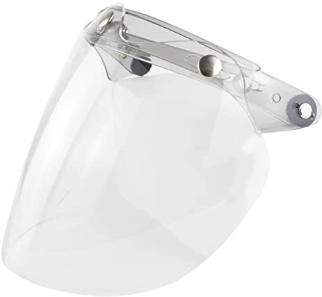 Shkalacar Visera de Casco, Lente de Casco de Moto, Lente de Burbuja Visor de protección contra el Viento de Burbuja de 3 broches