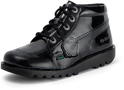 Kickers Women's Kick Hi Classic Ankle Boots | Extra Comfortable | Added Durability | Premium Quality, Black, 6.5 UK