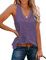 Famulily Camiseta básica de tirantes para mujer, cuello en V, sin mangas, para verano, camiseta deportiva, morado, M