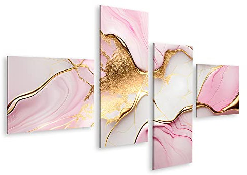 islandburner Quadro su Tela Rosa Oro Marmo Astratto Sfondo Liquido Design Luce Azzurro Toni Rosa G IMVT Quadri Stampe Immagini Murale Decorazione da Parete