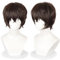 Liamiona Cosplay Wig Short Dark Brown Heat Resistant Synthetic Hair + Wig Cap