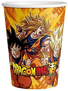 CONVER PARTY, VASOS DRAGON BALL, Vasos para Fiesta Infantil, Decoración Cumpleaños Infantiles - Artículos para Fiestas y Celebraciones - 8 Unidades - 250 Ml