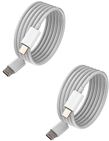 Fast Charger iPhone PD Charge Long 6.6ft Cord(2pack)USB C to Lightning Charging Type C Cell Phone Adapter Cable Apple MFI Certified for 14 13 12 11 Pro Max Mini X Xs Xr Xsmax 7 8 Plus Ipad Accessories