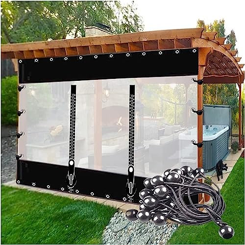 VBVARV Rideau De BâChe Transparent ExtéRieur Housse éTanche pour Pergola Claire et Panneaux LatéRaux en PVC Solides avec œIllets pour Patio Et Porche,2x3m/6.6x9.8ft