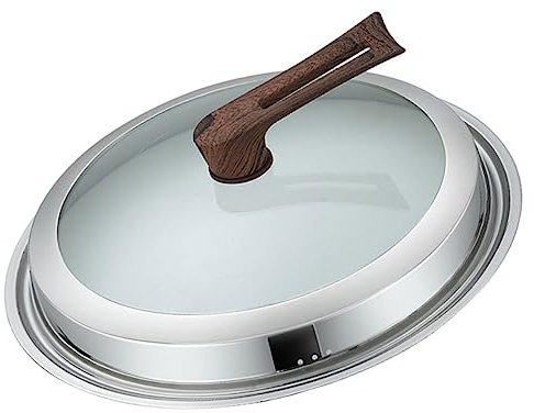 Mikinona Stainless Steel Visible Pot Lid for Wok and Frying Pan Household Cookware Accessory Cookware Lid to Prevent Overflow and Splatter for Cooking and Serving