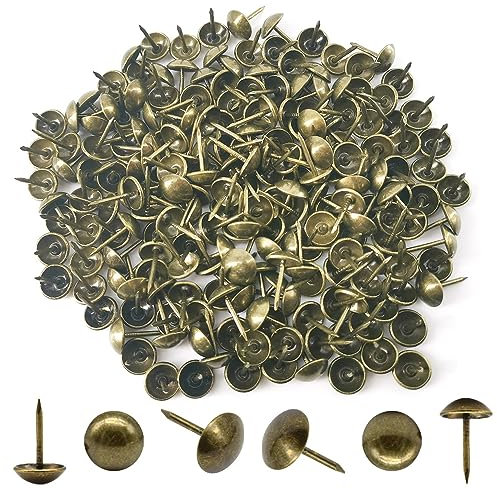 Hocansen 200 Pezzi Chiodi Tappezzeria 11x17mm Push-Pin Rotonda Tappezzeria Puntine per Pollice Decorative per Divani e Mobili (Bronze/TD-SF)