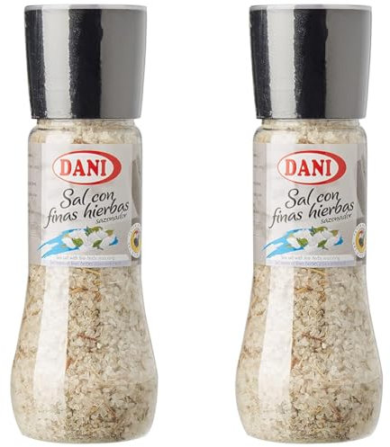 Dani - Sal con Finas Hierbas con Molinillo - Tamaño Familiar 390 gr. (Paquete de 2)