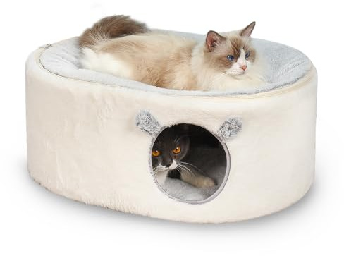 Zoratoo Enclosed Cat House for Indoor Cats, Pet Cave with Washable Cover