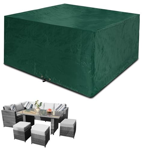 Funshot Gartenmöbel Abdeckung 250x250x90cm, wasserdichte Schutzhülle für Gartentische, Loungemöbel, Terrassenmöbel, Sofas-Abdeckplane, Anti-UV, Rechteckig