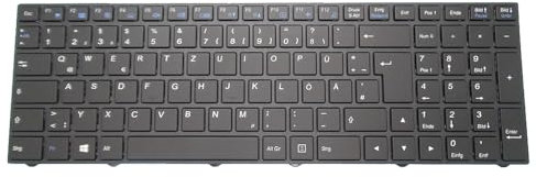 RTDPART Laptop-Tastatur für Bluechip Travelline L15W4 Deutsch GR Schwarz mit Hintergrundbeleuchtung Neu