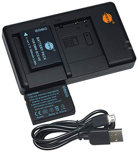 DSTE 2PCS DMW-BCG10E (1600mAh/3.7V) Batterie Chargeur Compatible avec Panasonic Lumix DMC-ZS5 DMC-ZS8 DMC-ZS9 DMC-ZS10 DMC-ZS15 DMC-ZS19 DMC-ZS20