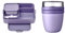 Mepal Brotdose Lunch to go Set - inkl. Lunchpot - Brotdose Large mit Bento Box - Lunchbox für kleine Snacks & Reste - Brotdose Erwachsene - Essenbox mit Fächern - Vivid lilac