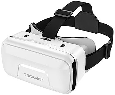 TECKNET VR Headset for Phone, Virtual Reality Headsets with HD 110°FOV Anti-Blue Light Lenses & Adjustable Gears, 3D VR Headset for Kids Compatible iPhone Samsung Android 4.7-7.2