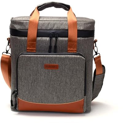 VKEID Wine Cooler Bag 3 Bottle Carrier Tote | Insulated Wine Cooler Bag For Picnic Portable Leakproof Wine Tote Bag For Dinner Party Christmas Wine Gift For Women Men(Grey)