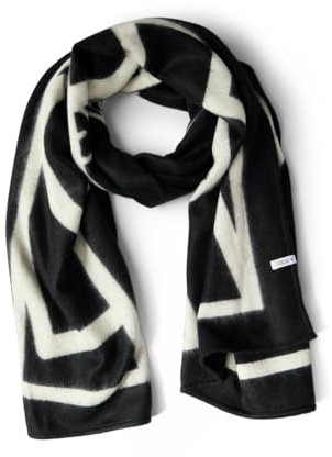 CECIL Damen B572650 Printed Cozy Scarf, Black, A