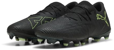 PUMA Unisex Future 8 Match Low Firm Ground/Artifical Ground Football Boots, PUMA Black-Fizzy Light-Green Terrain, 9.5 UK