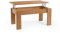 Mesa de centro rectangular elevable. Con compartimento de almacenaje superior. Color cerezo. (Alto 51/63 cm/Ancho 105 cm/Fondo 55 cm).
