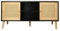 Meuble TV scandinave en cannage Iguane - 120 x 30 x 56.5 cm - Noir